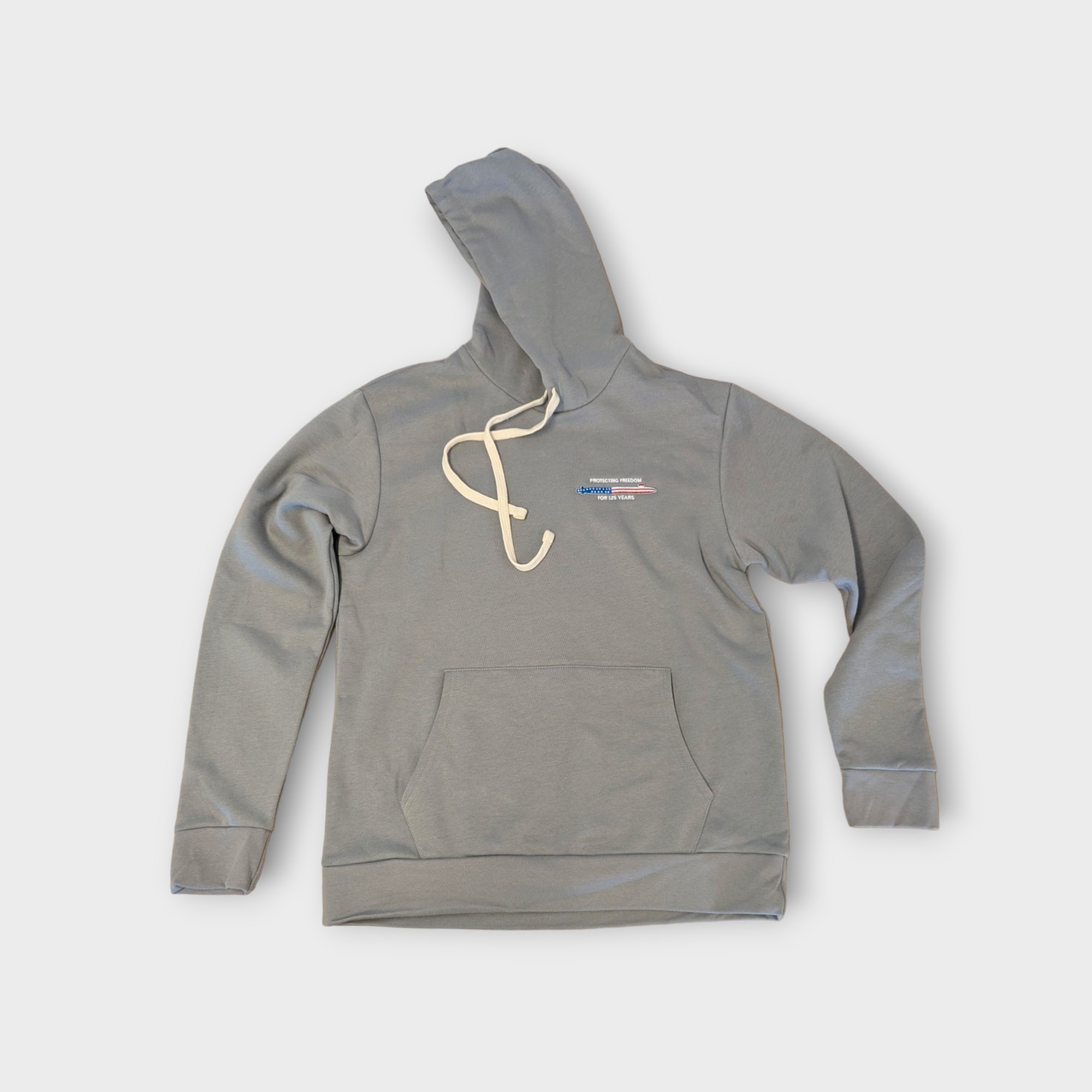Hoodie custom embroidered to mark Electric Boat's 125th anniversary
