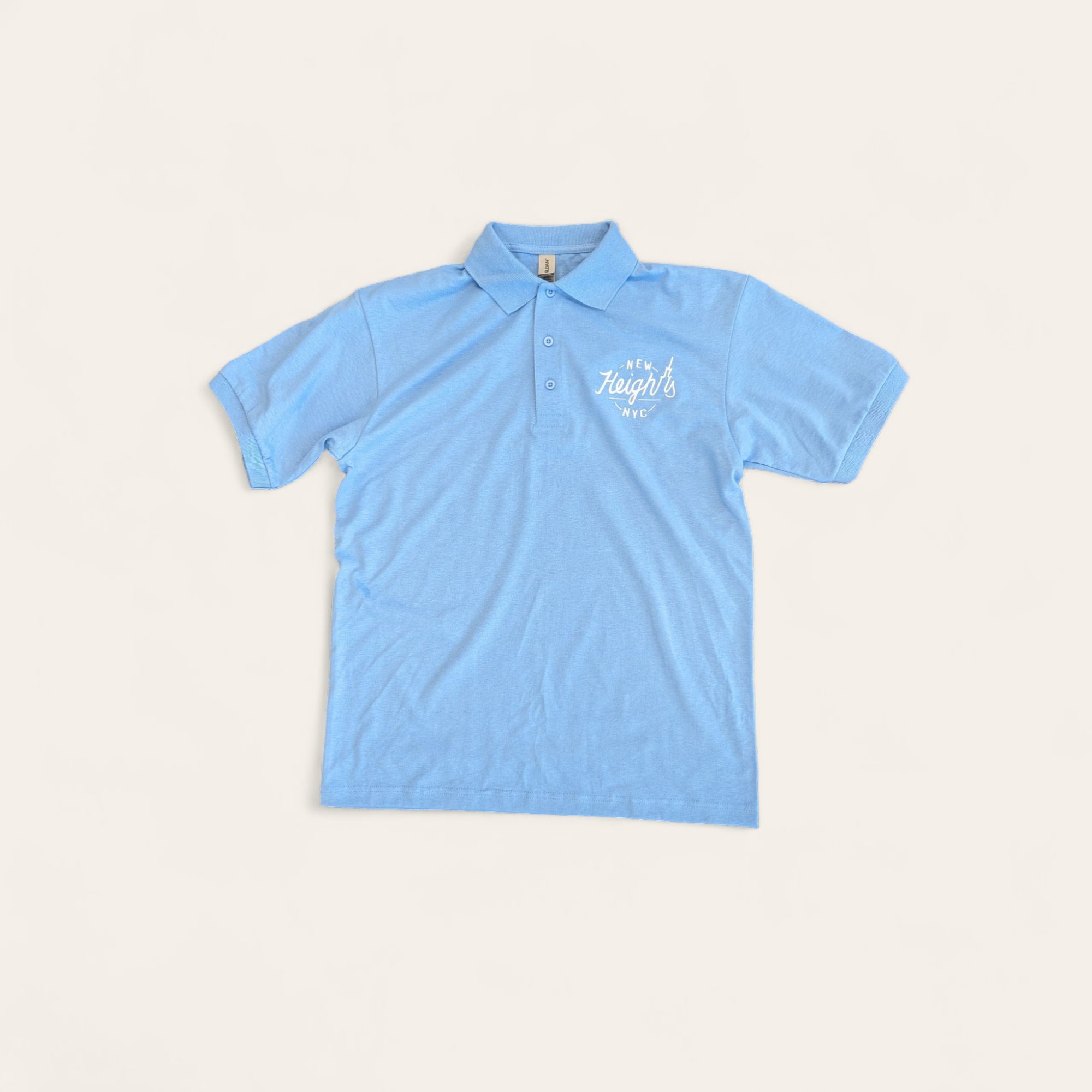 Polo shirt custom embroidered with the New Heights NYC logo